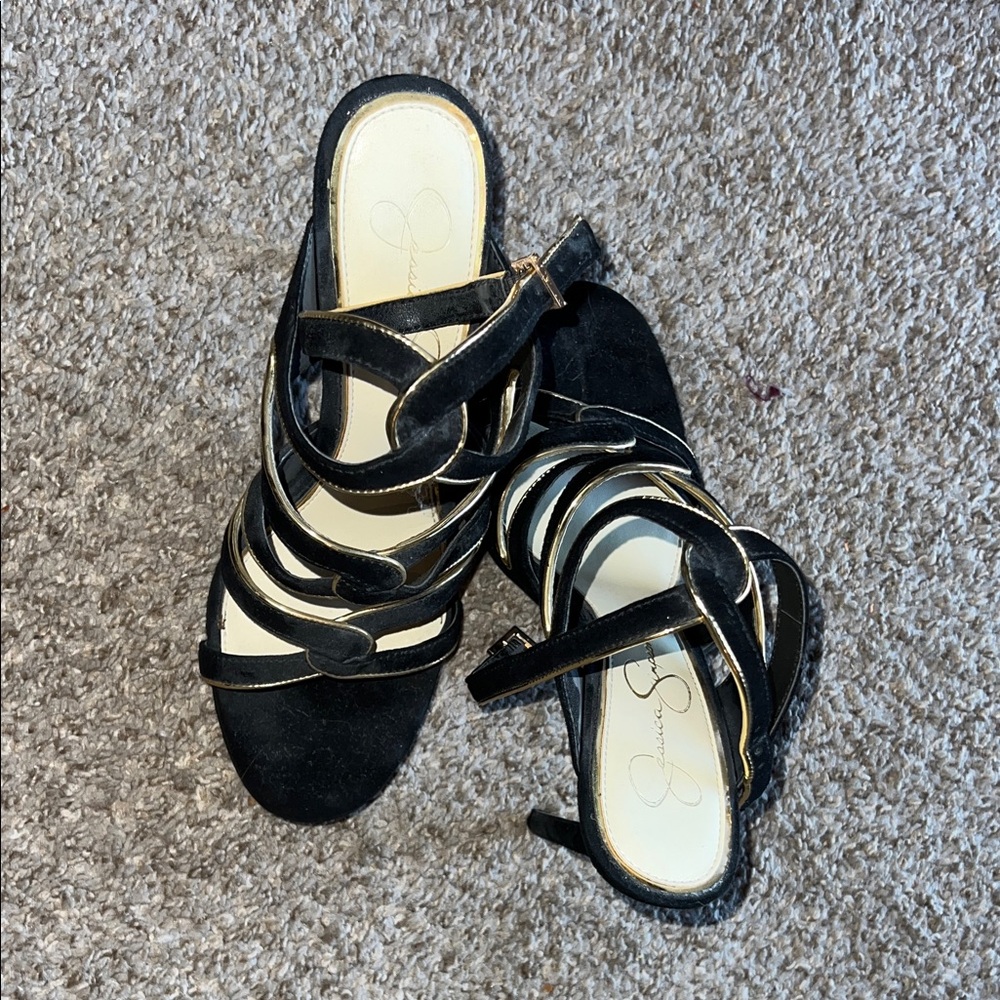 Jessica Simpson Black Strappy Heels